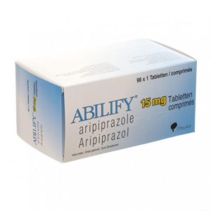 Abbildung einer Medikamentenpackung von Abilify (Aripiprazol). Antipsychotisches Medikament zur Behandlung von Schizophrenie.